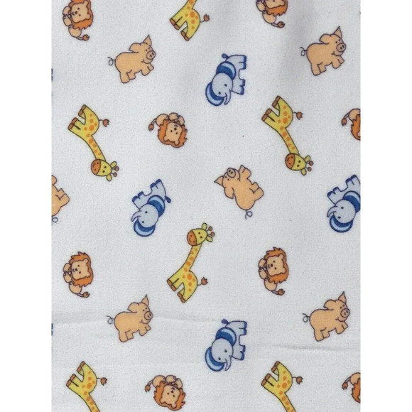 Laura Ashley Organic Baby Receiving Blanket Jungle Farm Animals Yellow White - Picture 4 of 5